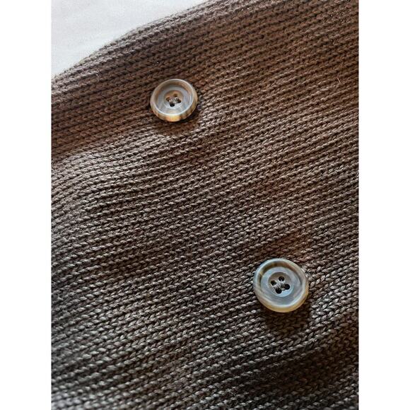 Eskandar Shawl Collar Jacket Wide Knit Open Poncho Linen One Size Brown Scotland - Picture 5 of 7